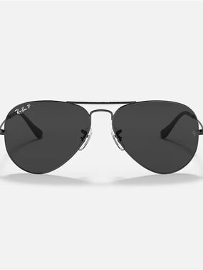 Ray-Ban Aviator Sunglasses - Black Lenses Black Frame